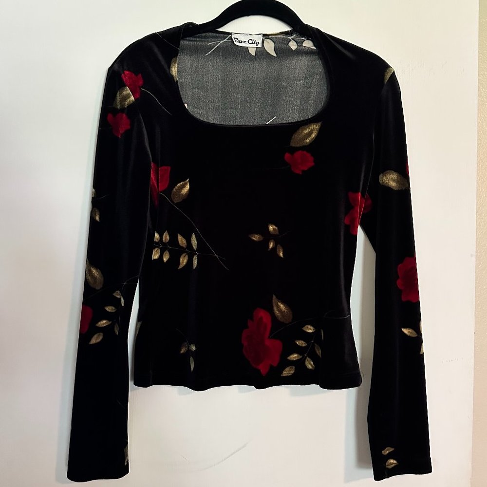 Black velvet top